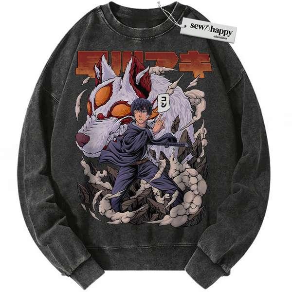 Wash Sweatshirt Aki Hayakawa Sweatshirt, Chainsaw Man Sweatshirt, Anime Sweatshirt, Vintage Sweater