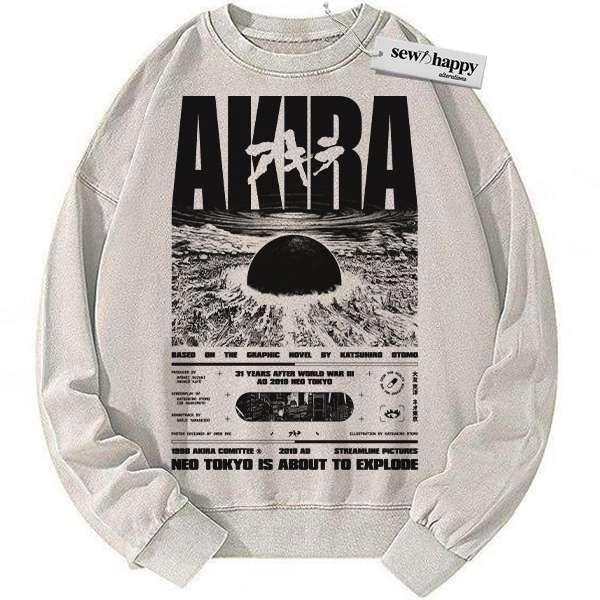 Wash Sweatshirt Akira Sweatshirt, Anime Sweatshirt, Vintage Sweater