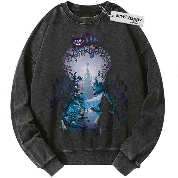 Wash Sweatshirt Alice in Wonderland Sweatshirt, Animated Sweatshirt, Vintage Sweater