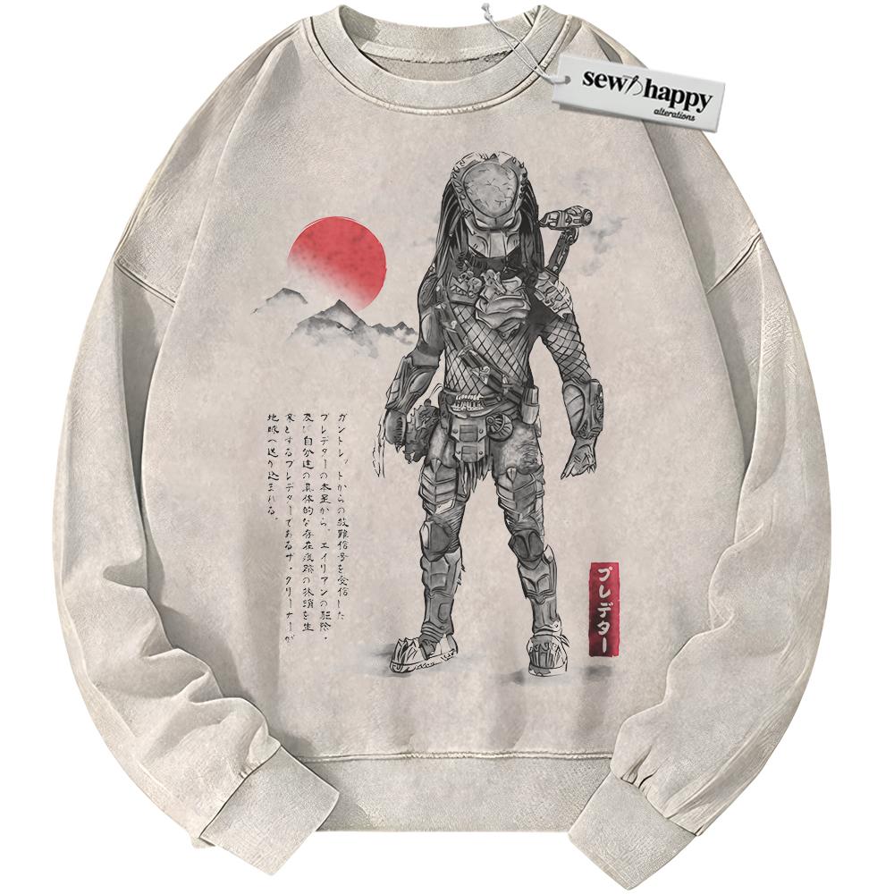 Wash Sweatshirt Alien vs Predator Sweatshirt, Movie Sweatshirt, Vintage Sweater