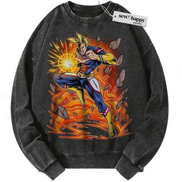 Wash Sweatshirt All Might Sweatshirt, Toshinori Yagi Sweatshirt, MHA Sweatshirt, Anime Sweatshirt, Vintage Sweatshirt