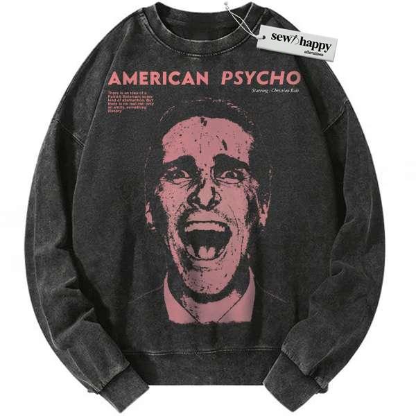 Wash Sweatshirt American Psycho Sweatshirt, Halloween Sweatshirt, Horror Sweatshirt, Vintage Sweater