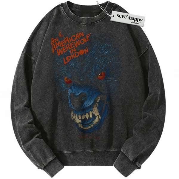 Wash Sweatshirt An American Werewolf in London Sweatshirt, Halloween Sweatshirt, Horror Sweatshirt, Vintage Sweater