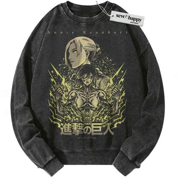 Wash Sweatshirt Annie Leonhart Sweatshirt, Attack on Titan Sweatshirt, Vintage Sweatshirt