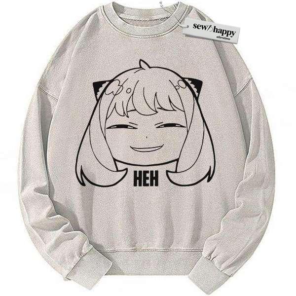 Wash Sweatshirt Anya Forger Sweatshirt, Spy x Family Sweatshirt, Anime Sweatshirt, Vintage Sweater