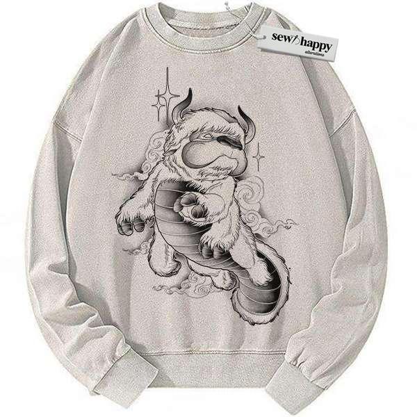 Wash Sweatshirt Appa Sweatshirt, Avatar the Last Airbender Sweatshirt, Animated Sweatshirt, Vintage Sweater
