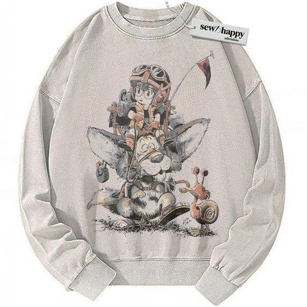 Wash Sweatshirt Arale Norimaki Sweatshirt, Dr Slump Sweatshirt, Anime Sweatshirt, Vintage Sweatshirt