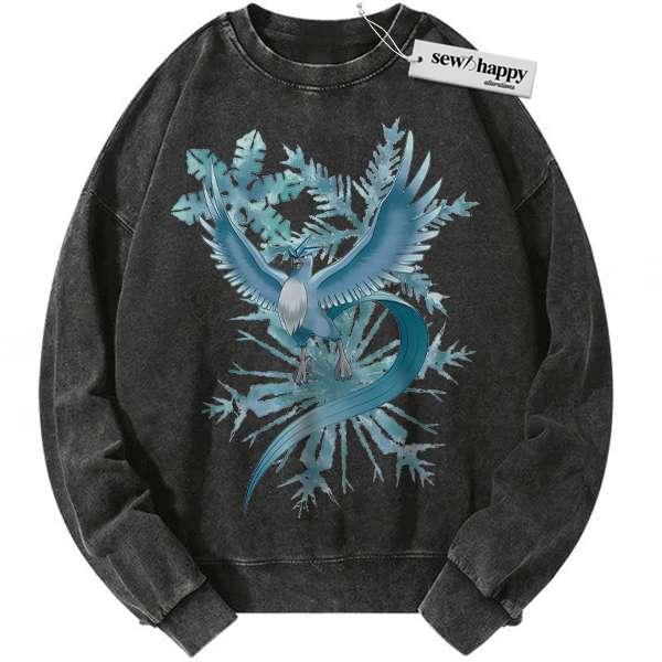 Wash Sweatshirt Articuno Sweatshirt, Pokemon Sweatshirt, Anime Sweatshirt, Vintage Sweatshirt