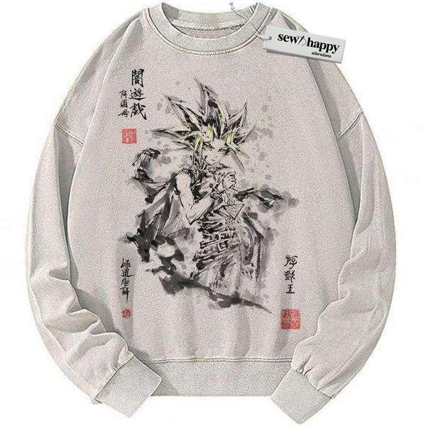 Wash Sweatshirt Atem Yugi Muto Sweatshirt, Anime Sweatshirt, Vintage Sweater