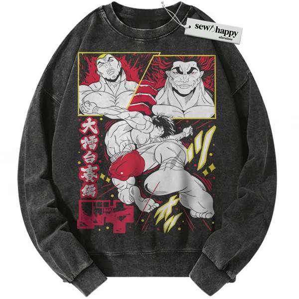 Wash Sweatshirt Baki Sweatshirt, Anime Sweatshirt, Vintage Sweatshirt