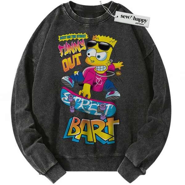 Wash Sweatshirt Bart Simpson Sweatshirt, The Simpsons Sweatshirt, Animated Sweatshirt, Vintage Sweater