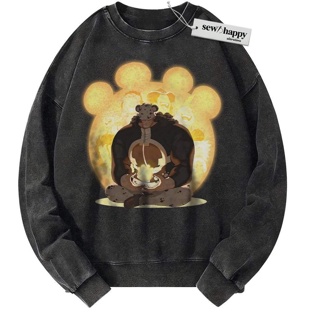 Wash Sweatshirt Bartholomew Kuma Sweatshirt, One Piece Sweatshirt, Anime Sweatshirt, Vintage Sweater