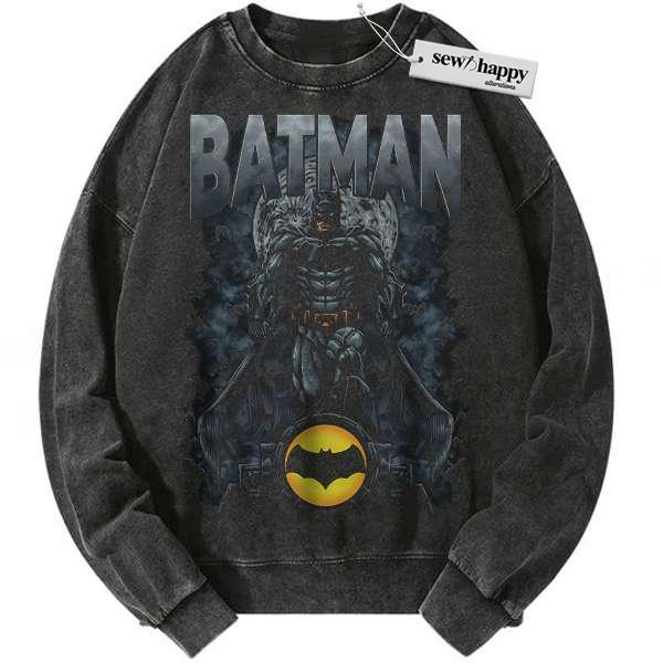 Wash Sweatshirt Batman Sweatshirt, Vintage Sweater