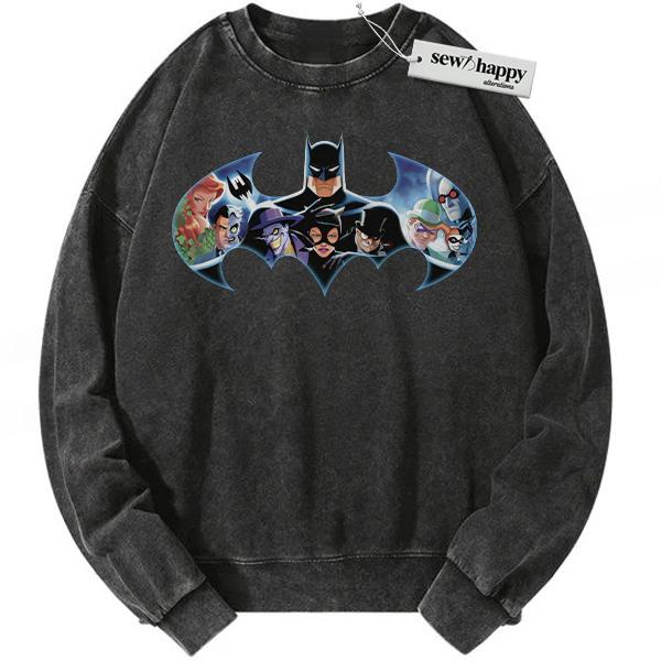 Wash Sweatshirt Batman Sweatshirt, Vintage Sweater