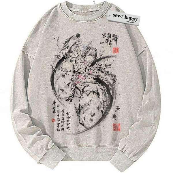 Wash Sweatshirt Beelzebul Sweatshirt, Genshin Impact Sweatshirt, Game Sweatshirt, Vintage Sweater