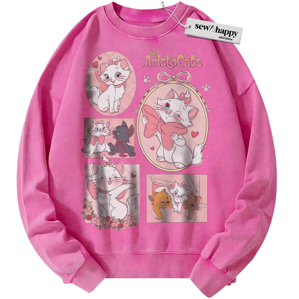 Wash Sweatshirt Berlioz and Marie Sweatshirt, The Aristocats Sweatshirt, Animated Sweatshirt, Vintage Sweater