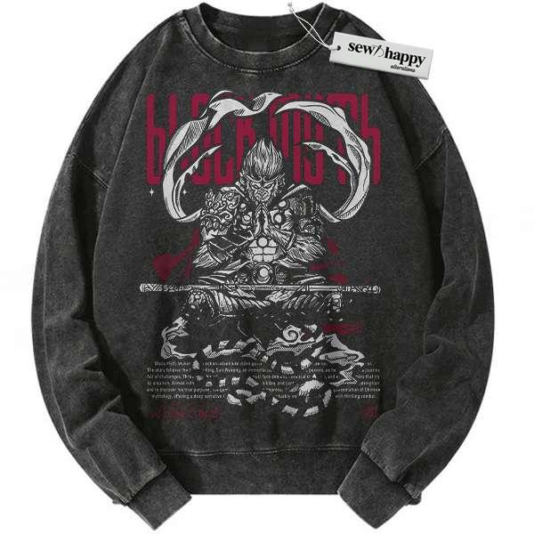 Wash Sweatshirt Black Myth: Wukong Sweatshirt, Game Sweatshirt, Vintage Sweatshirt