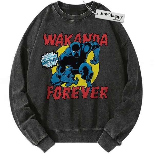 Wash Sweatshirt Black Panther Sweatshirt, Marvel Comics Sweatshirt, Vintage Sweatshirt