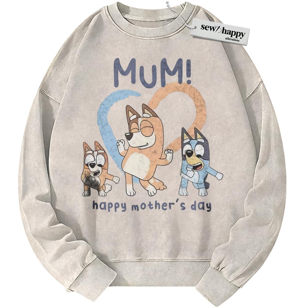 Wash Sweatshirt Bluey Sweatshirt, Mother's Day Sweatshirt, Animated Sweatshirt, Vintage Sweater