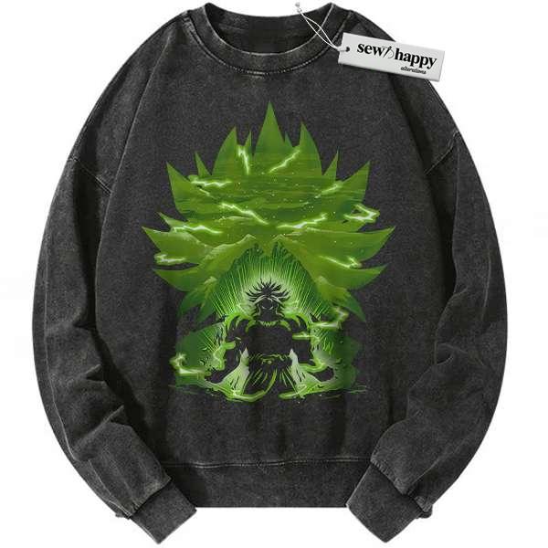 Wash Sweatshirt Broly Sweatshirt, Dragon Ball Sweatshirt, DBZ Sweatshirt, Anime Sweatshirt, Vintage Sweatshirt