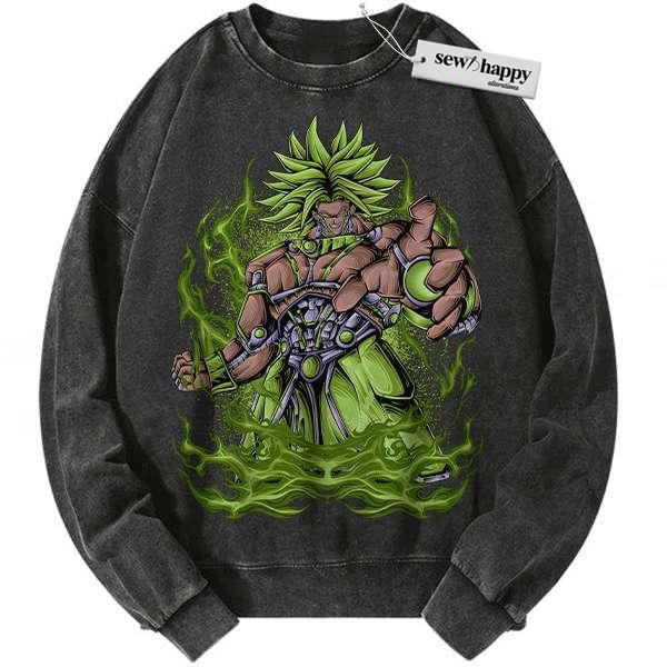 Wash Sweatshirt Broly Sweatshirt, Dragon Ball Z Sweatshirt, DBZ Sweatshirt, Anime Sweatshirt, Vintage Sweater