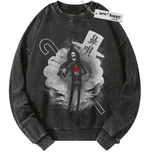 Wash Sweatshirt Brook Sweatshirt, One Piece Sweatshirt, Anime Sweatshirt, Vintage Sweatshirt