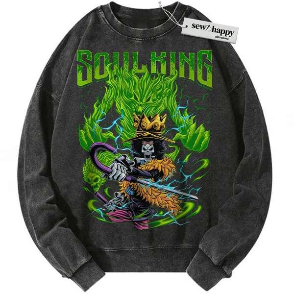 Wash Sweatshirt Brook Sweatshirt, One Piece Sweatshirt, Anime Sweatshirt, Vintage Sweatshirt