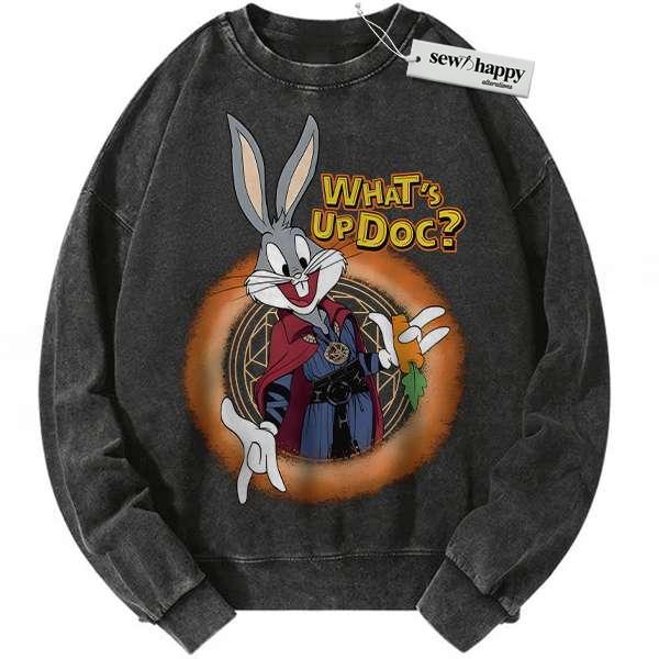 Wash Sweatshirt Bugs Bunny Sweatshirt, Looney Tunes Sweatshirt, Cartoon Sweatshirt, Vintage Sweater
