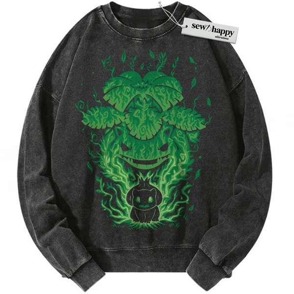 Wash Sweatshirt Bulbasaur Sweatshirt, Venusaur Sweatshirt, Pokemon Sweatshirt, Anime Sweatshirt, Vintage Sweater