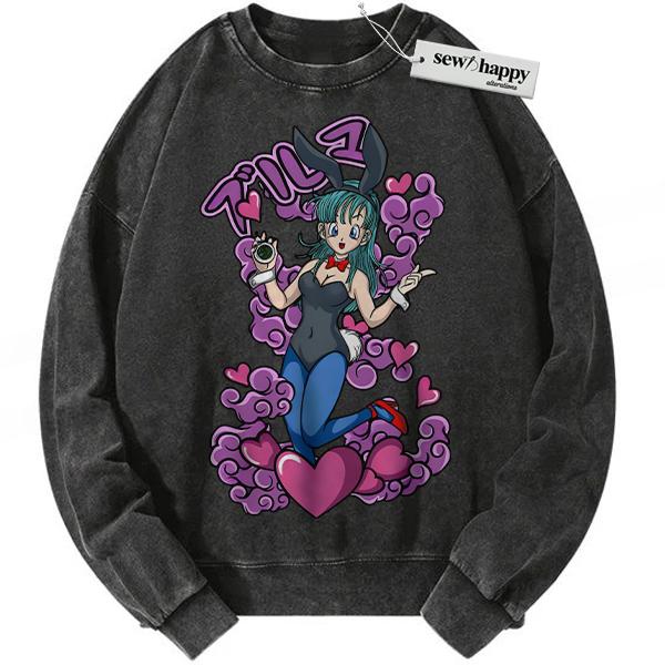 Wash Sweatshirt Bulma Sweatshirt, Dragon Ball Sweatshirt, DBZ Sweatshirt, Anime Sweatshirt, Vintage Sweater Wash Sweatshirt Bulma Sweatshirt, Dragon Ball Sweatshirt, DBZ Sweatshirt, Anime Sweatshirt, Vintage Sweater - Image 1