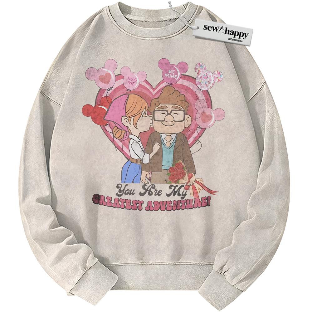 Wash Sweatshirt Carl and Ellie Sweatshirt, UP Sweatshirt, Valentine's Day Sweatshirt, Animated Sweatshirt, Vintage Sweater