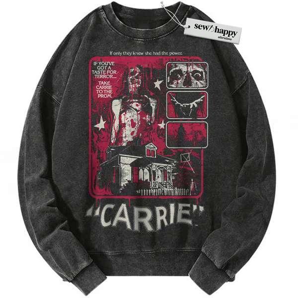 Wash Sweatshirt Carrie Sweatshirt, Halloween Sweatshirt, Horror Movie Sweatshirt, Vintage Sweater