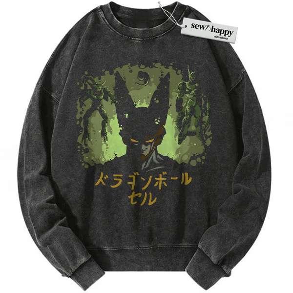 Wash Sweatshirt Cell Sweatshirt, Dragon Ball Sweatshirt, DBZ Sweatshirt, Anime Sweatshirt, Vintage Sweatshirt Wash Sweatshirt Cell Sweatshirt, Dragon Ball Sweatshirt, DBZ Sweatshirt, Anime Sweatshirt, Vintage Sweatshirt - Image 1