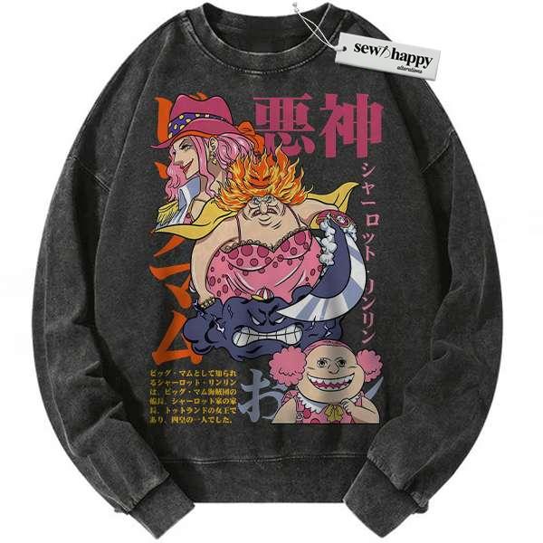 Wash Sweatshirt Charlotte Linlin Sweatshirt, Big Mom Sweatshirt, One Piece Sweatshirt, Anime Sweatshirt, Vintage Sweatshirt