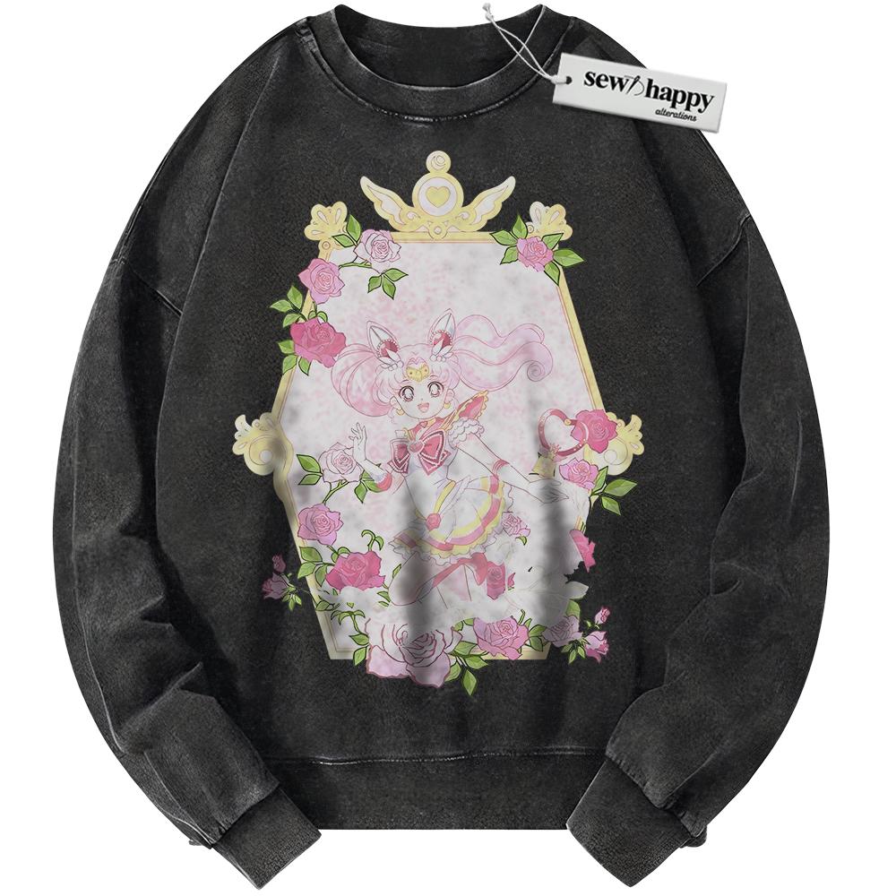 Wash Sweatshirt Chibiusa Tsukino Sweatshirt, Sailor Chibi Moon Sweatshirt, Sailor Moon Sweatshirt, Anime Sweatshirt, Vintage Sweater