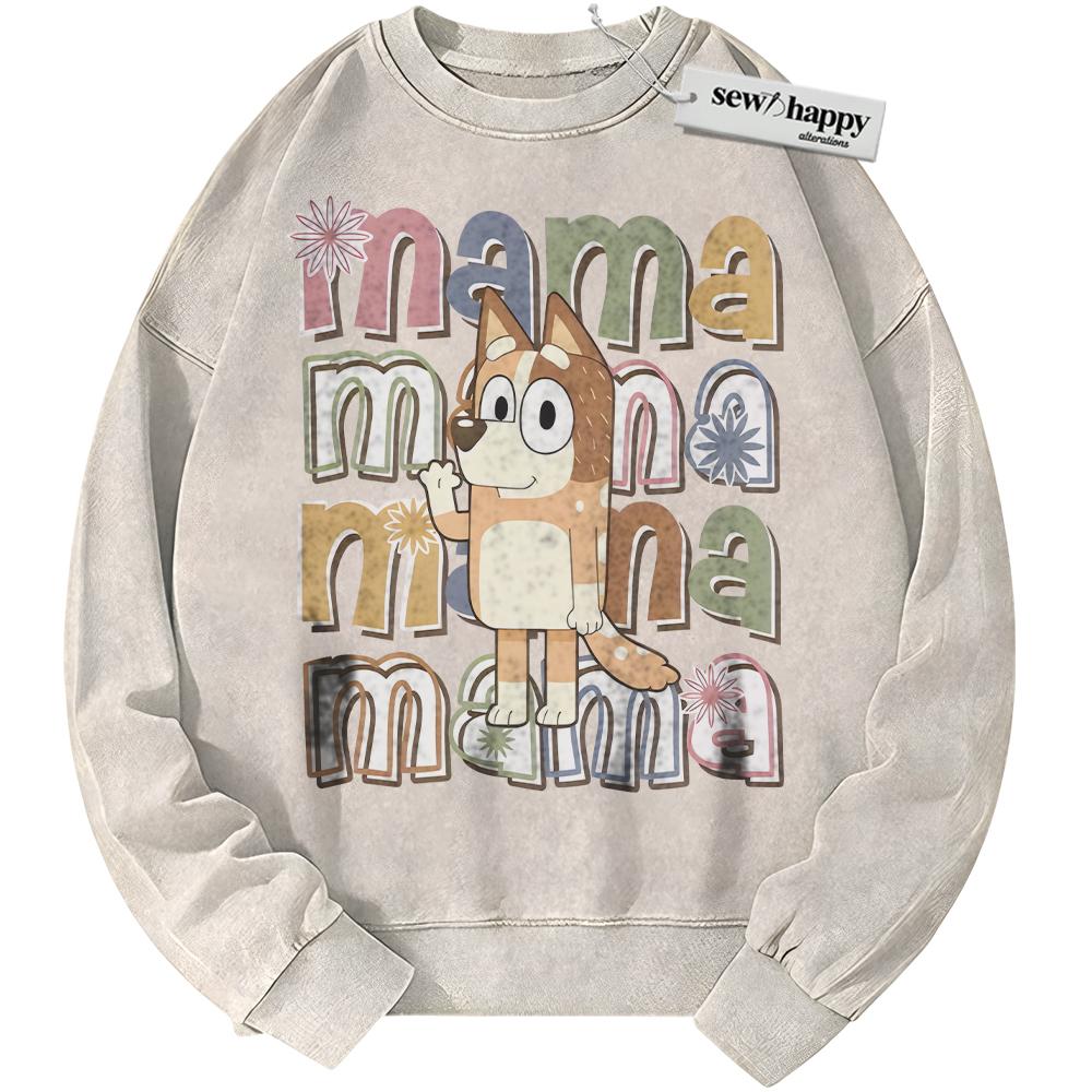 Wash Sweatshirt Chilli Heeler Sweatshirt, Bluey Sweatshirt, Mother's Day Sweatshirt, Animated Sweatshirt, Vintage Sweater