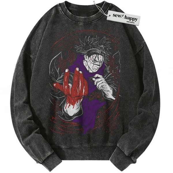 Wash Sweatshirt Choso Sweatshirt, Jujutsu Kaisen Sweatshirt, Anime Sweatshirt, Vintage Sweatshirt