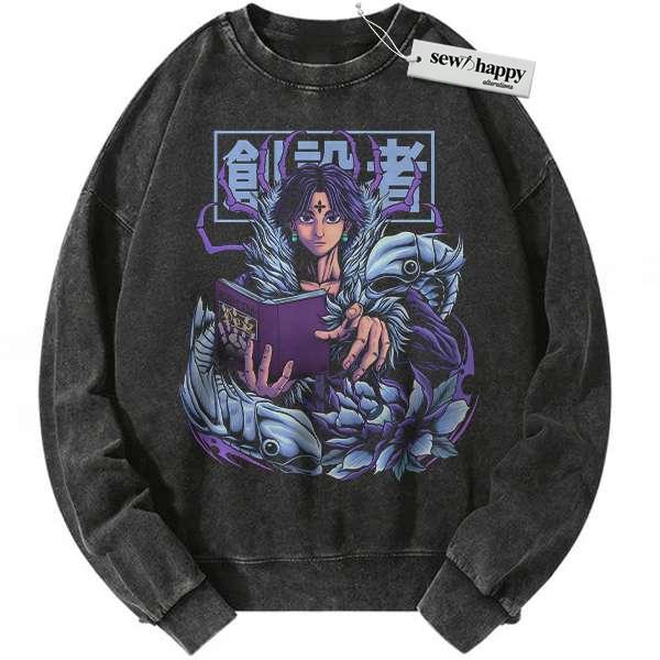 Wash Sweatshirt Chrollo Lucilfer Sweatshirt, Hunter x Hunter Sweatshirt, HxH Sweatshirt, Anime Sweatshirt, Vintage Sweater