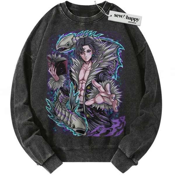Wash Sweatshirt Chrollo Lucilfer Sweatshirt, Hunter x Hunter Sweatshirt, HxH Sweatshirt, Anime Sweatshirt, Vintage Sweater