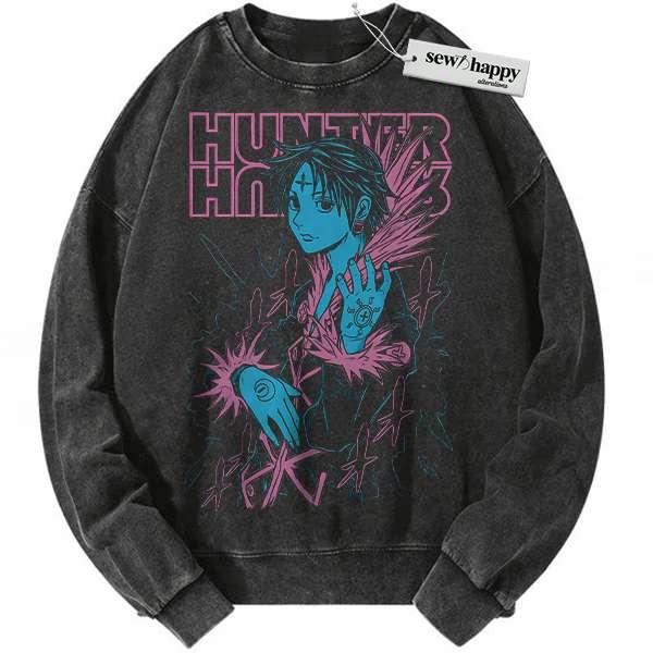 Wash Sweatshirt Chrollo Lucilfer Sweatshirt, Hunter x Hunter Sweatshirt, HxH Sweatshirt, Anime Sweatshirt, Vintage Sweatshirt
