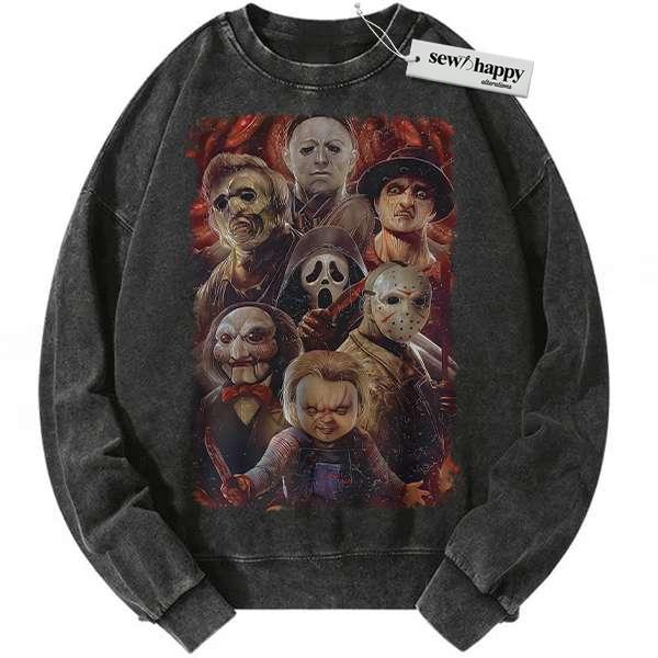 Wash Sweatshirt Chucky sweatshirt, Freddy Krueger sweatshirt, Jason Voorhees sweatshirt, Horror sweatshirt, Halloween sweatshirt, Vintage Sweater