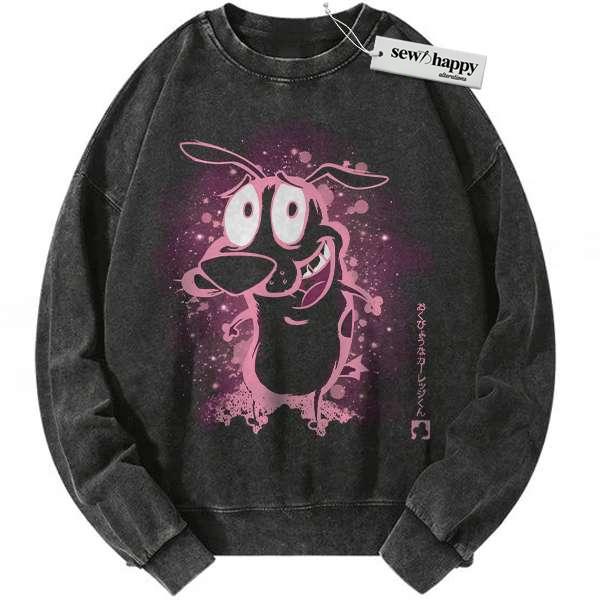 Wash Sweatshirt Courage the Cowardly Dog Sweatshirt, Animated Sweatshirt, Vintage Sweater
