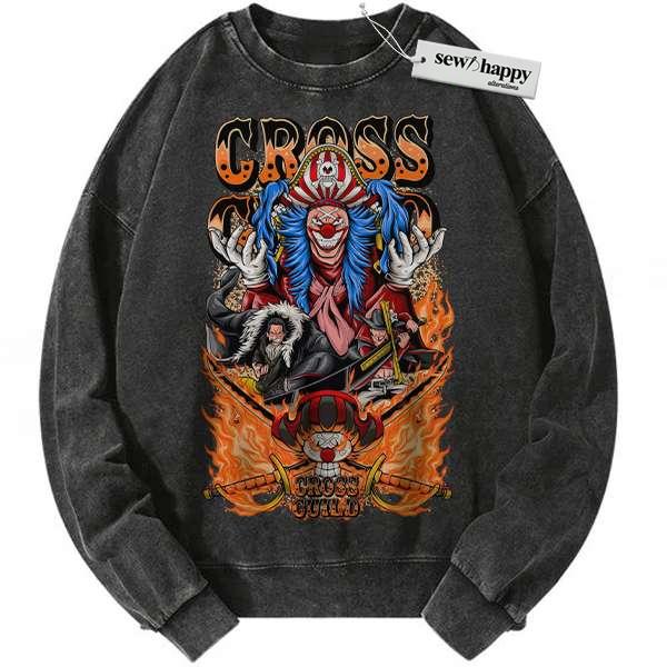 Wash Sweatshirt Cross Guild Sweatshirt, One Piece Sweatshirt, Anime Sweatshirt, Vintage Sweatshirt