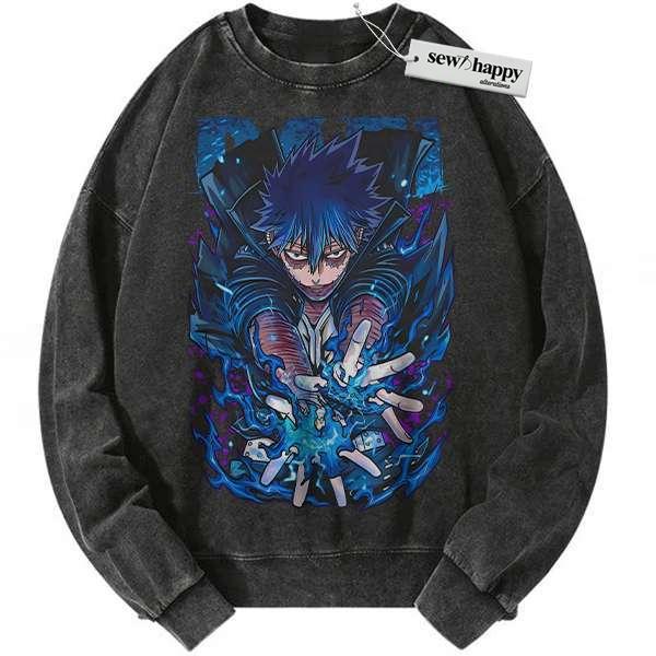 Wash Sweatshirt Dabi Sweatshirt, MHA Sweatshirt, Anime Sweatshirt, Vintage Sweatshirt
