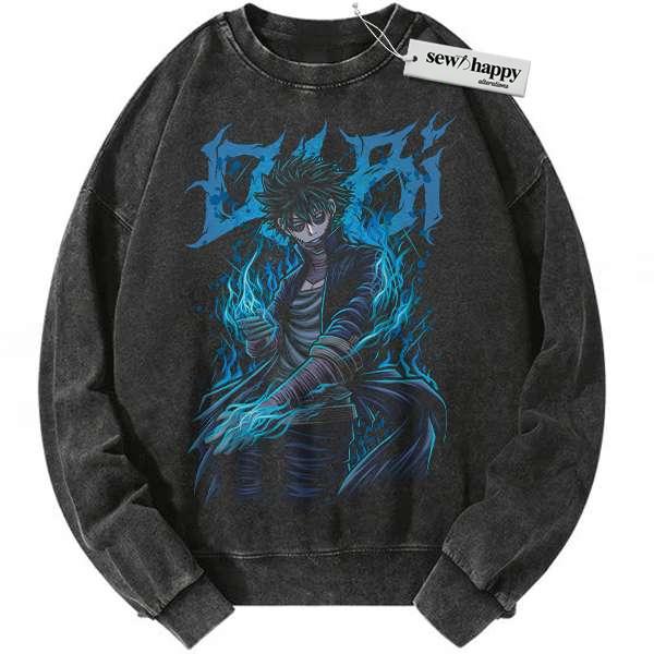 Wash Sweatshirt Dabi Sweatshirt, Toya Todoroki Sweatshirt, MHA Sweatshirt, Anime Sweatshirt, Vintage Sweater