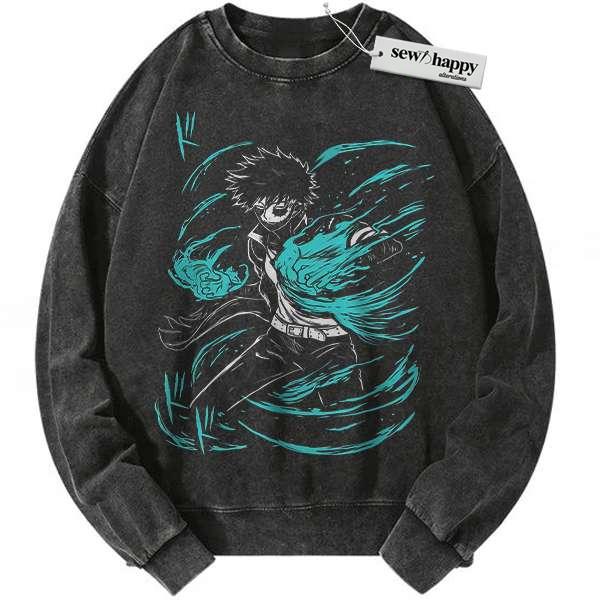 Wash Sweatshirt Dabi Sweatshirt, Toya Todoroki Sweatshirt, MHA Sweatshirt, Anime Sweatshirt, Vintage Sweater