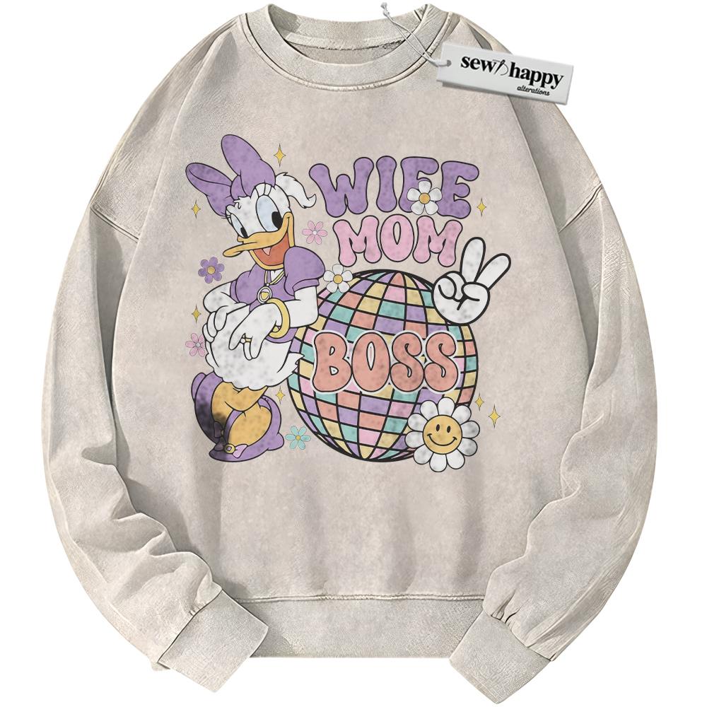 Wash Sweatshirt Daisy Duck Sweatshirt, Donald Duck Sweatshirt, Mother's Day Sweatshirt, Animated Sweatshirt, Vintage Sweater