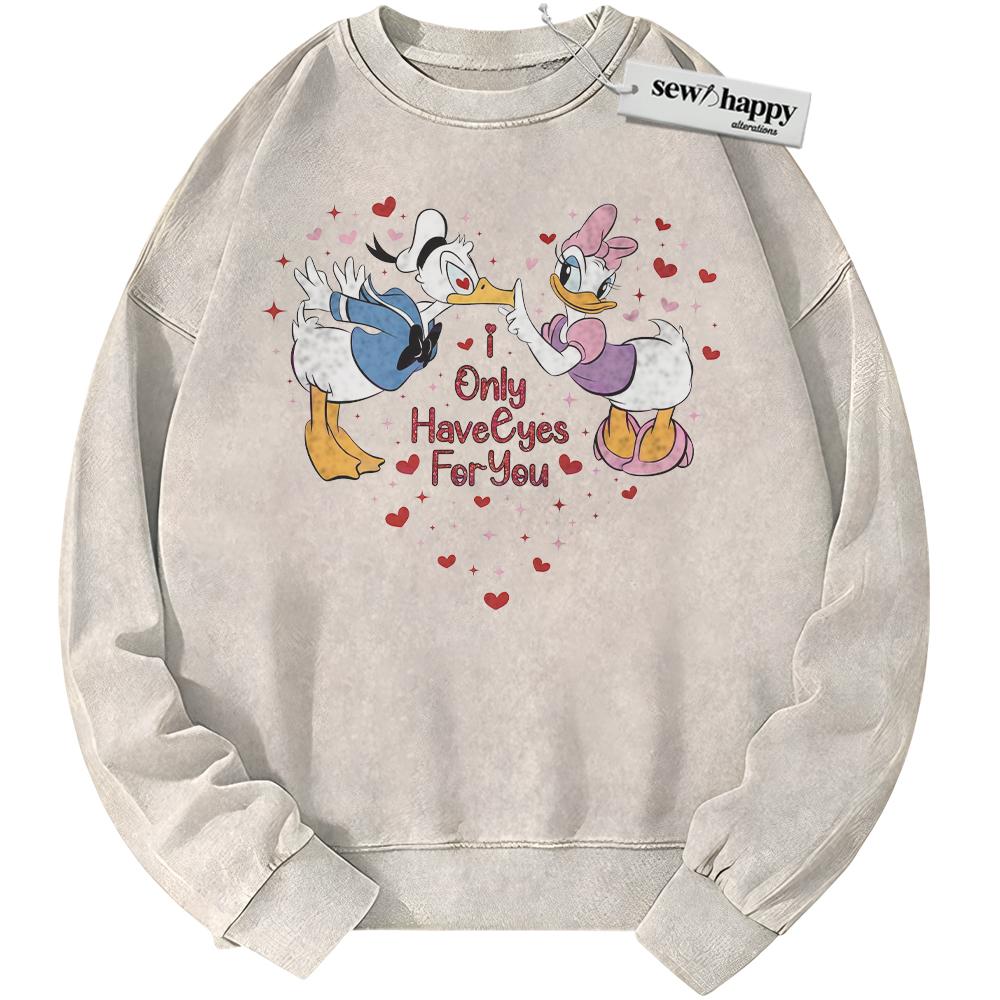 Wash Sweatshirt Daisy Duck Sweatshirt, Donald Duck Sweatshirt, Valentine's Day Sweatshirt, Animated Sweatshirt, Vintage Sweater