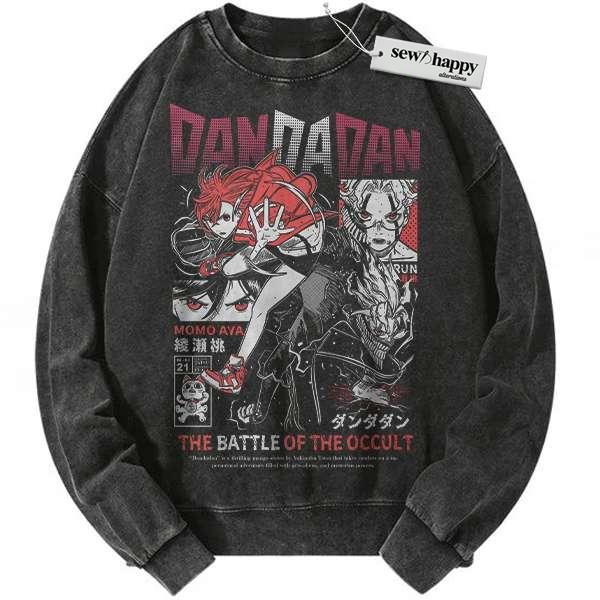 Wash Sweatshirt Dandadan Sweatshirt, Anime Sweatshirt, Vintage Sweatshirt