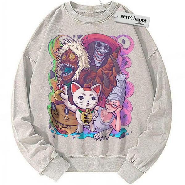 Wash Sweatshirt Dandadan Sweatshirt, Anime Sweatshirt, Vintage Sweatshirt